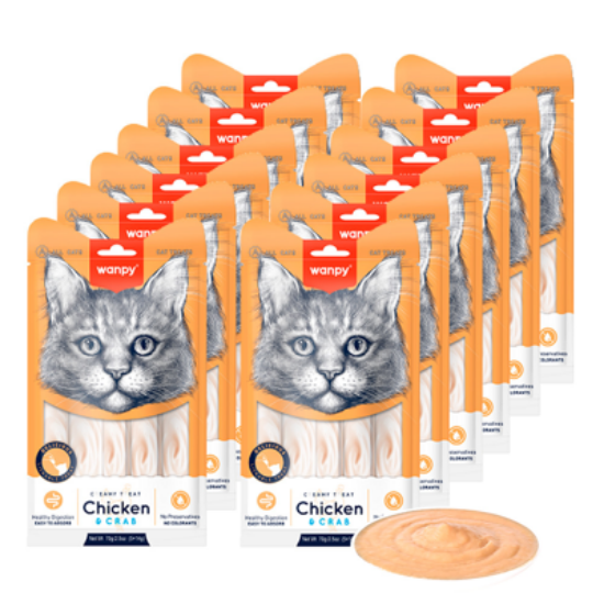 Picture of Wanpy Chicken & Crab Creamy treat 1 Carton 12 Pouches